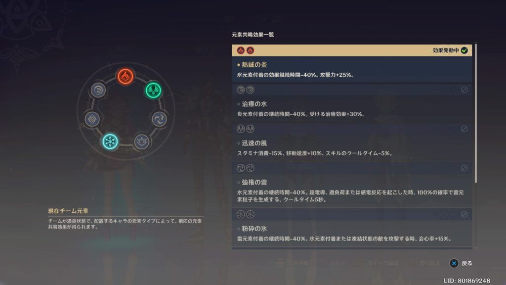 元素共鳴「熱誠の炎」